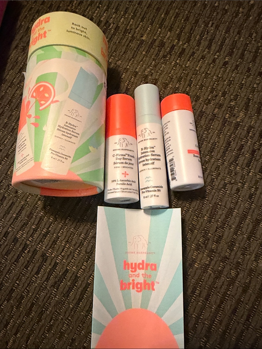 Drunk Elephant Hydra & The Bright Trio — Coral, Mint, White